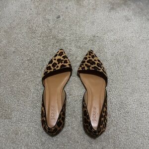 J. Crew D’Orsay Flats with Calf Hair Leopard Print Design